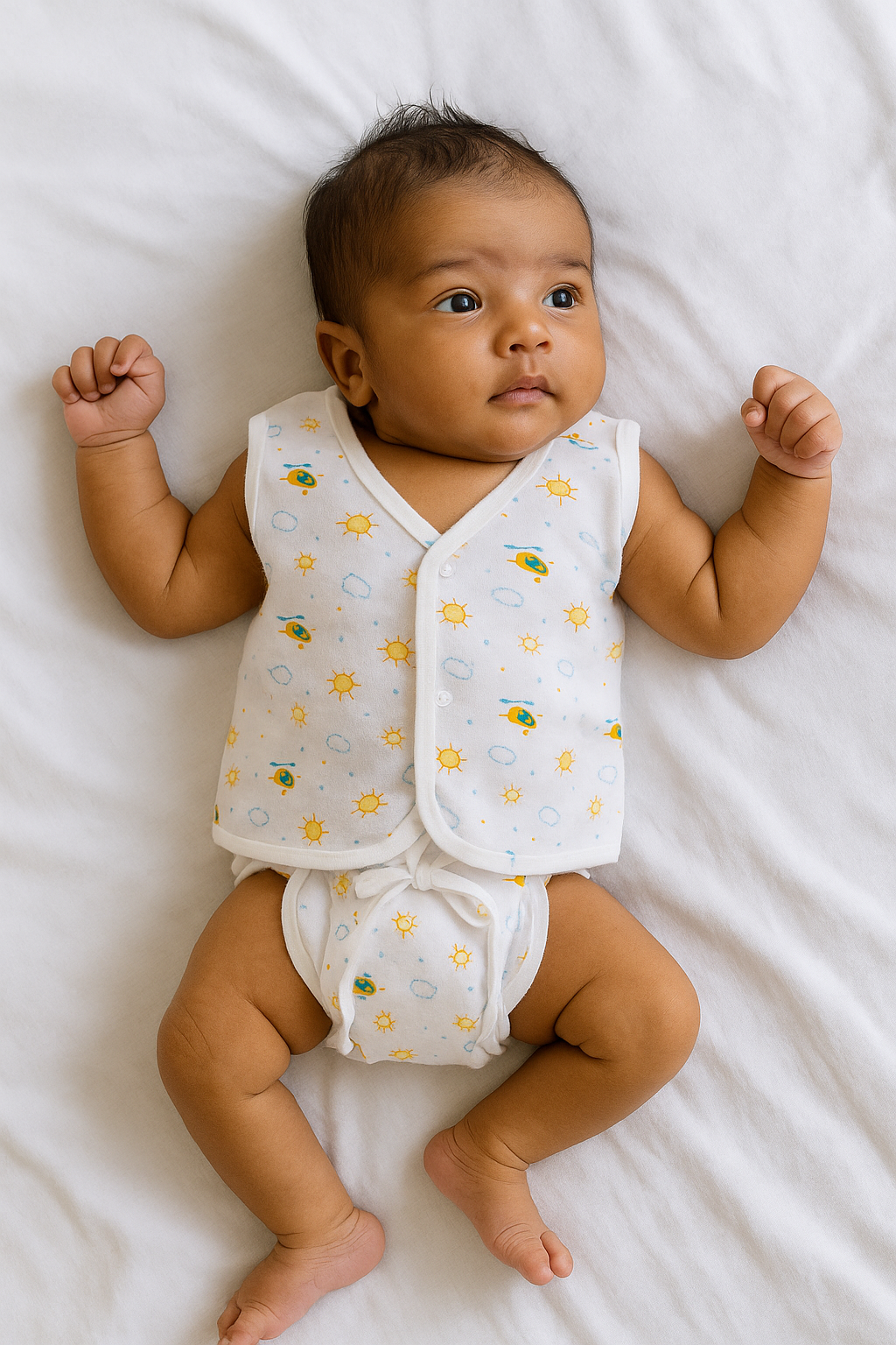 Sleeveless Jabla & Nappy Set Whirly Bird (Preemie & 0-3M)